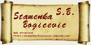 Stamenka Bogičević vizit kartica